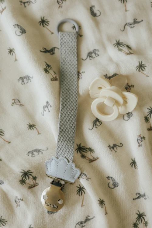 Elodie Details - smoczek silikonowy Binky Bow - 0-6m, oat white