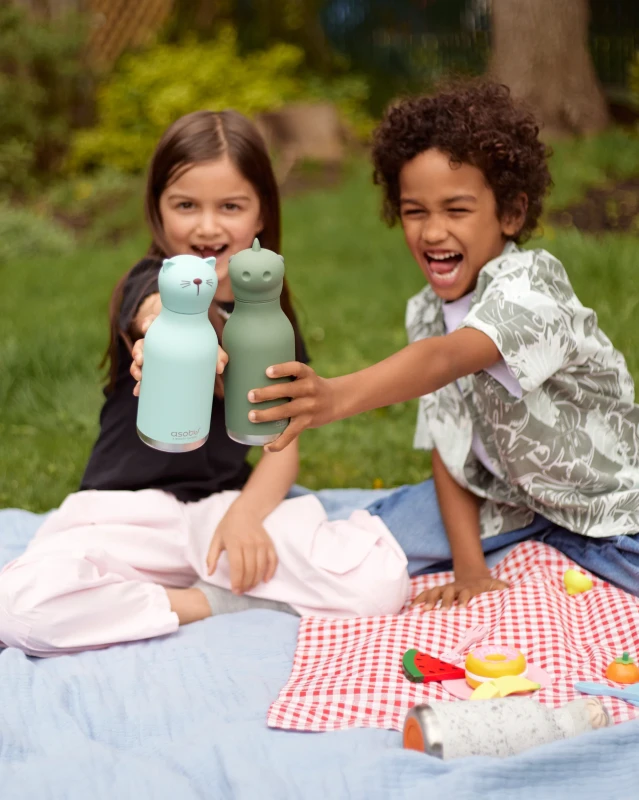 Butelka termiczna ze słomką Bestie Kot 460 ml Asobu