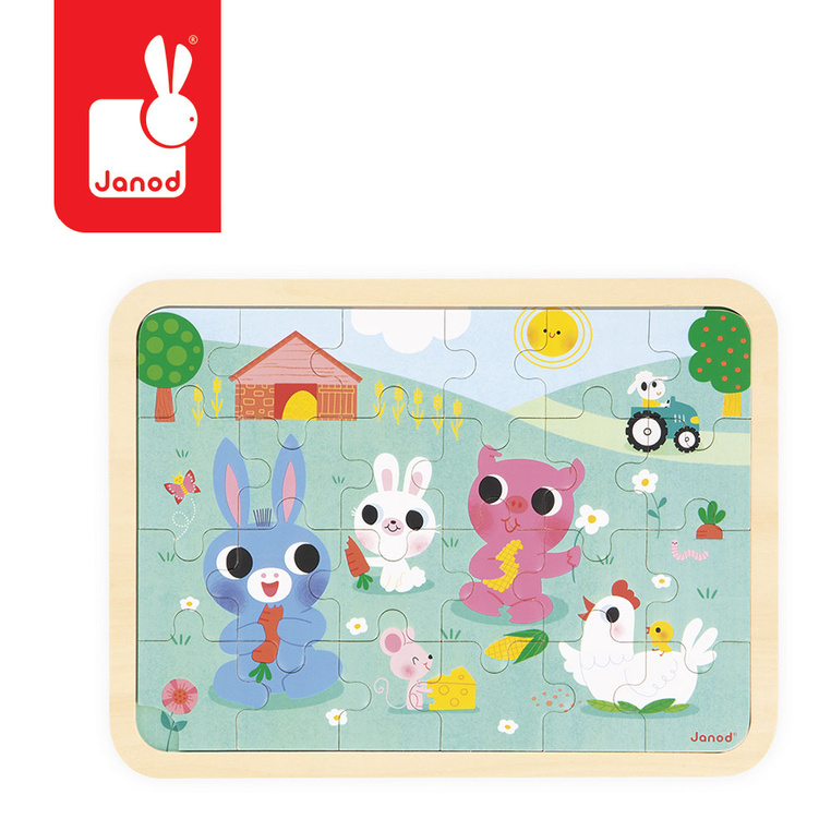 Puzzle drewniane 24 el. Farma 3+ Janod