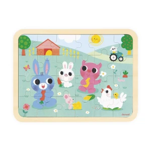 Puzzle drewniane 24 el. Farma 3+ Janod