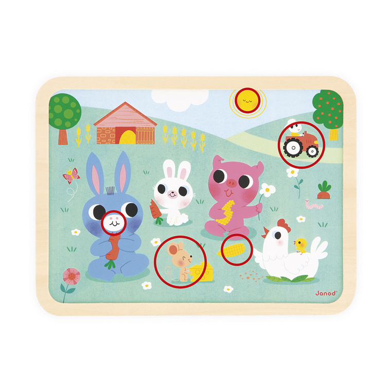 Puzzle drewniane 24 el. Farma 3+ Janod