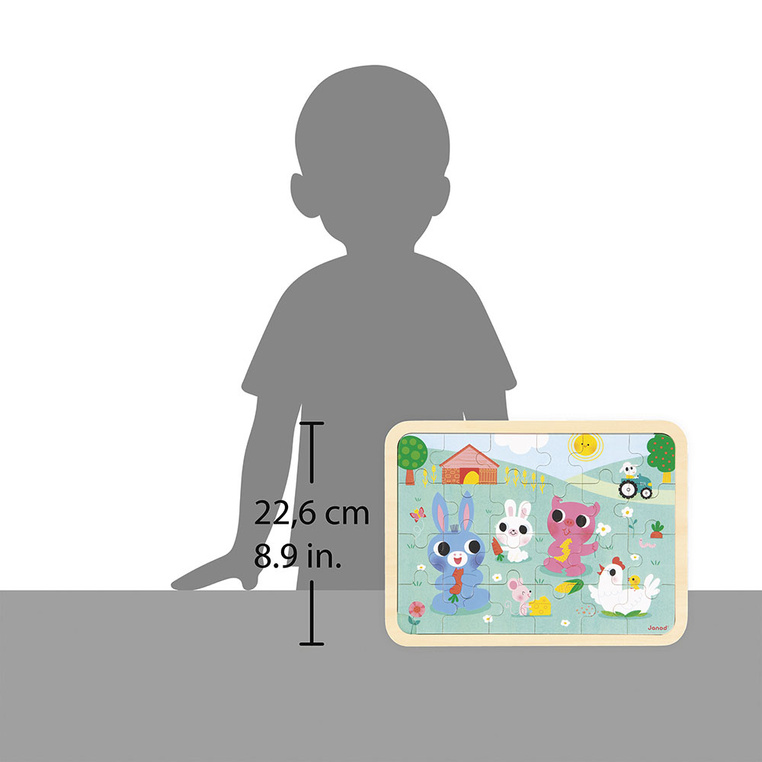 Puzzle drewniane 24 el. Farma 3+ Janod