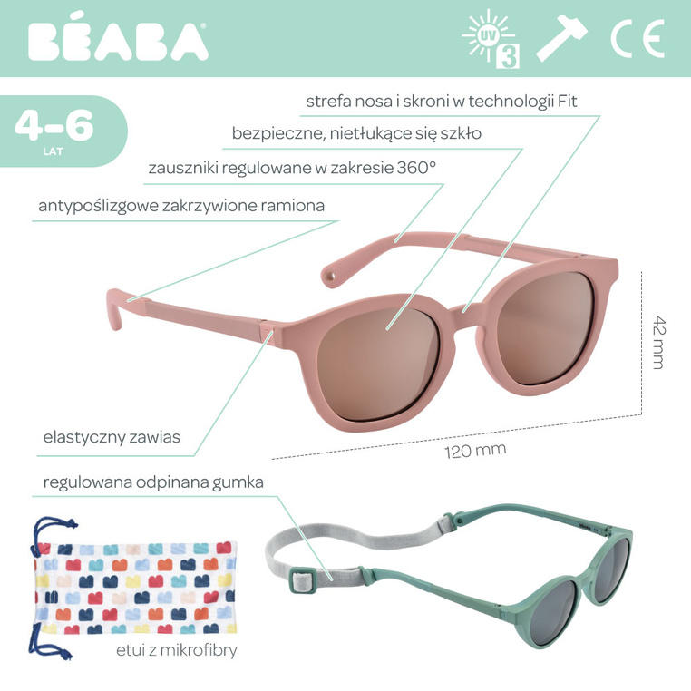 Okulary przeciwsłoneczne dla dzieci 4-6 lat Sunny Blush Beaba