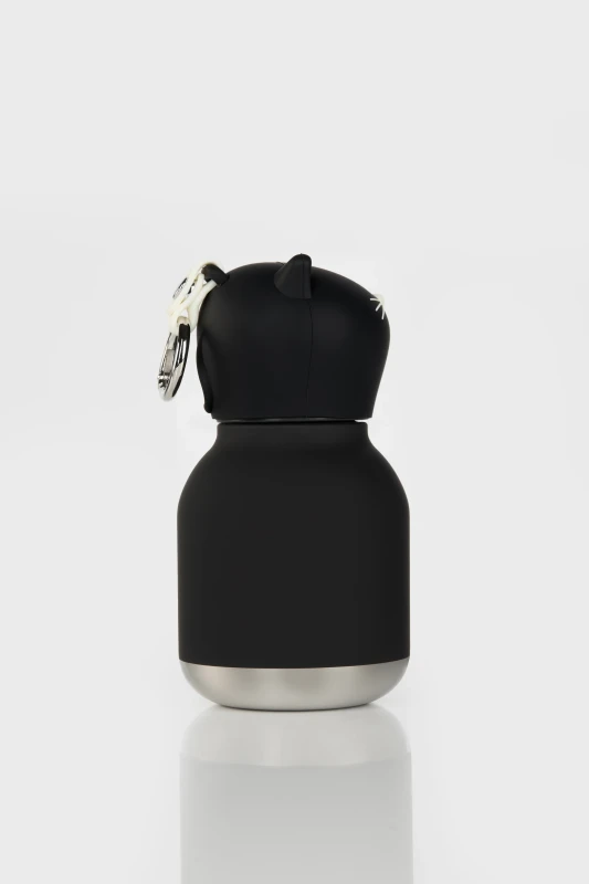 Butelka termiczna ze słomką Mini Bestie Czarny Kot 200 ml Asobu