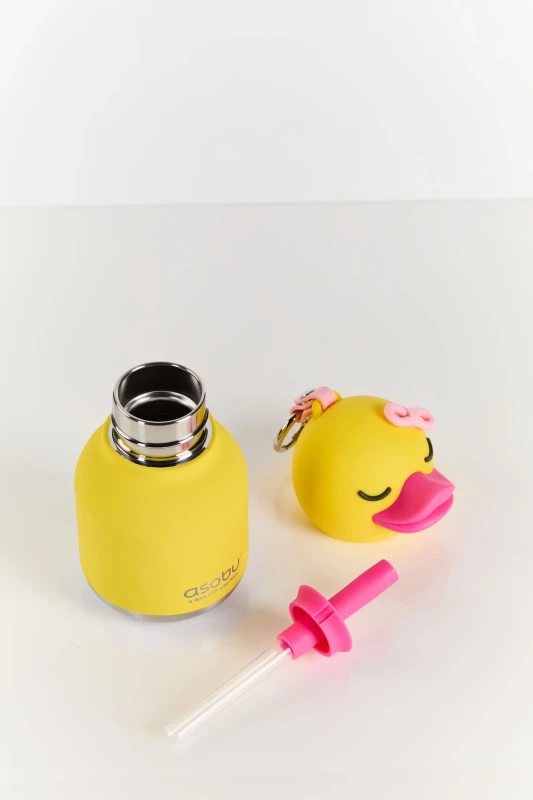 Butelka termiczna ze słomką Mini Bestie Kaczka 200 ml Asobu