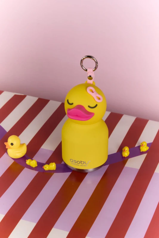 Butelka termiczna ze słomką Mini Bestie Kaczka 200 ml Asobu
