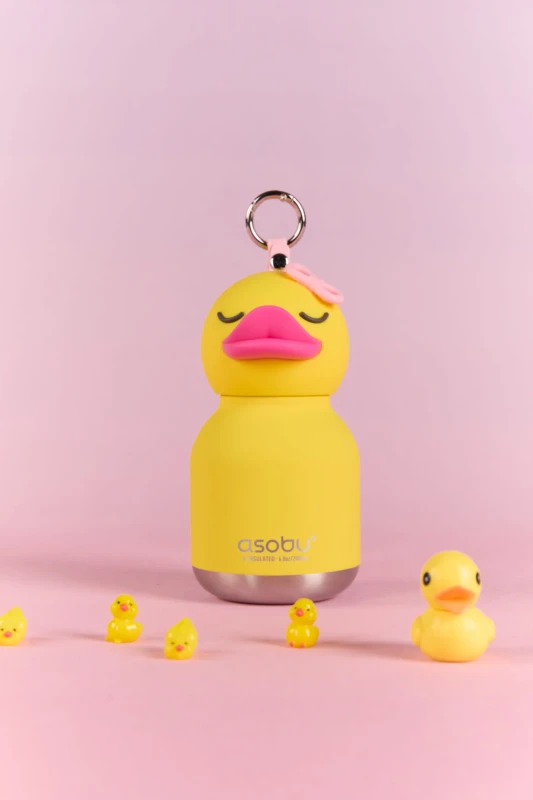Butelka termiczna ze słomką Mini Bestie Kaczka 200 ml Asobu