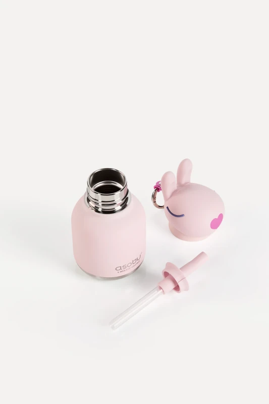 Butelka termiczna ze słomką Mini Bestie Królik 200 ml Asobu