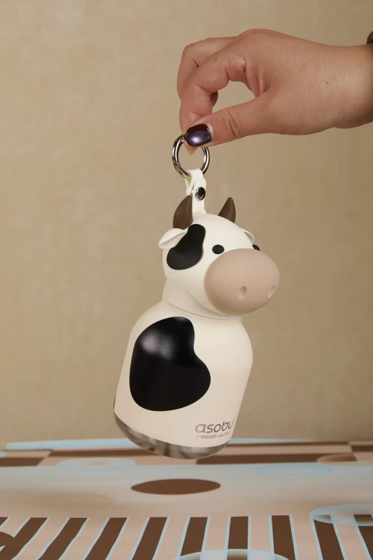 Butelka termiczna ze słomką Mini Bestie Krowa 200 ml Asobu