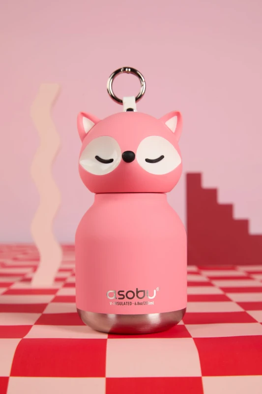 Butelka termiczna ze słomką Mini Bestie Różowy Lis 200 ml Asobu