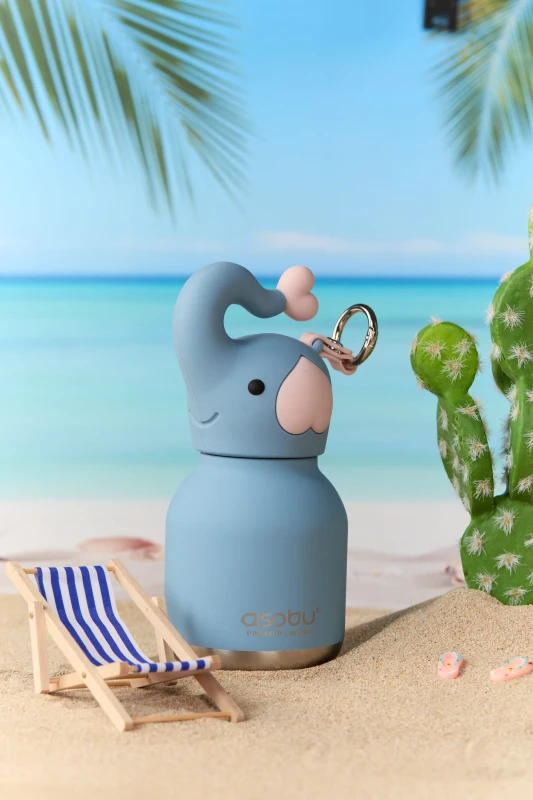 Butelka termiczna ze słomką Mini Bestie Słoń 200 ml Asobu