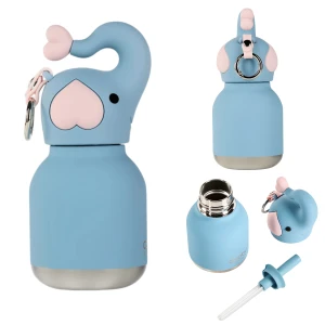Butelka termiczna ze słomką Mini Bestie Słoń 200 ml Asobu