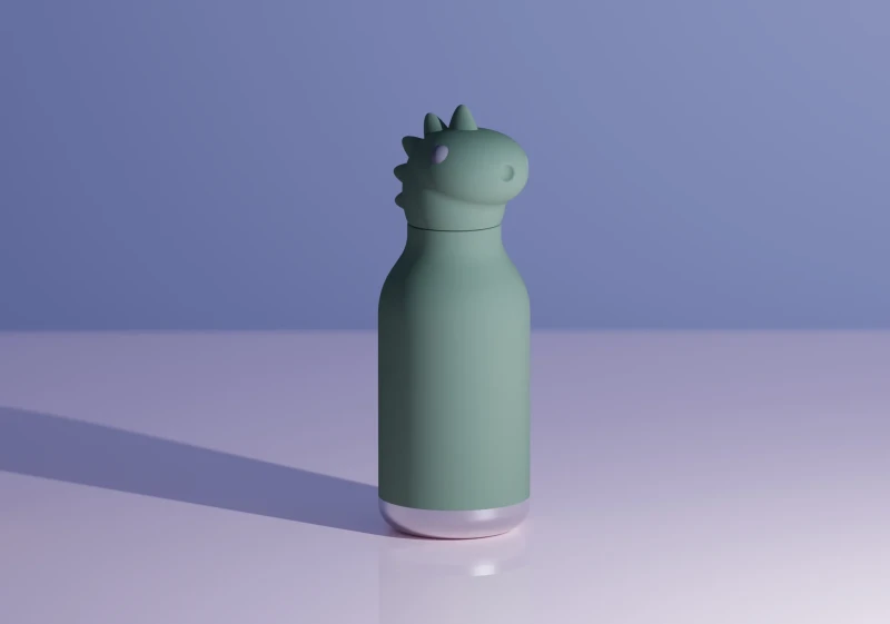 Butelka termiczna ze słomką Bestie Dinozaur 460 ml Asobu