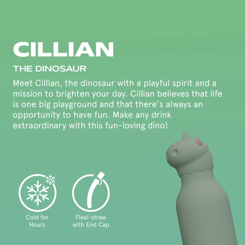 Butelka termiczna ze słomką Bestie Dinozaur 460 ml Asobu