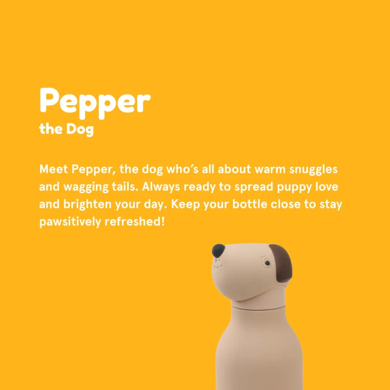 Butelka termiczna ze słomką Bestie Pies Beżowy 460 ml Asobu