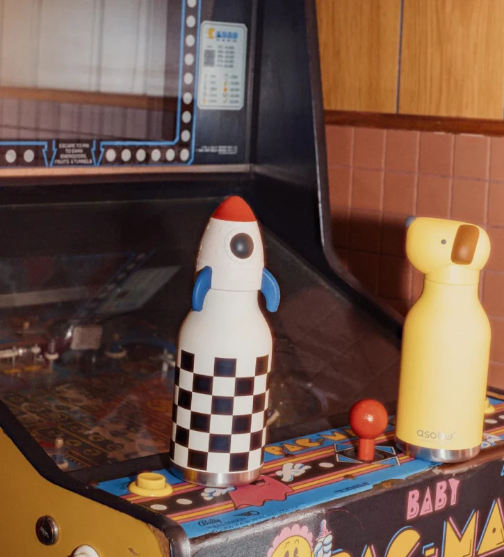 Butelka termiczna ze słomką Bestie Pies Żółty 460 ml Asobu