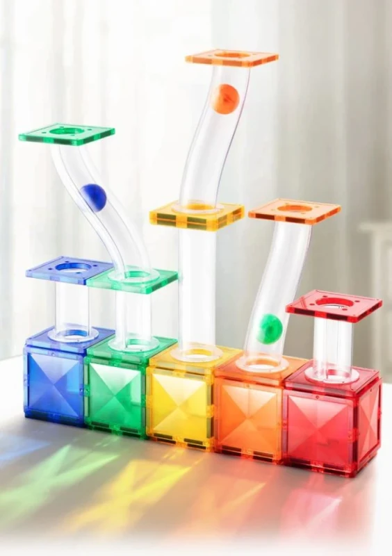 Klocki magnetyczne z kulkami Tor kulkowy 100 elementów mideer