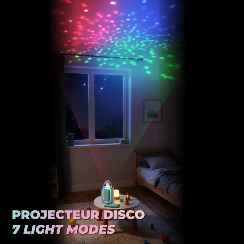 Zestaw disco karaoke MOB na 2 mikrofony - różowy - Mobility On Board