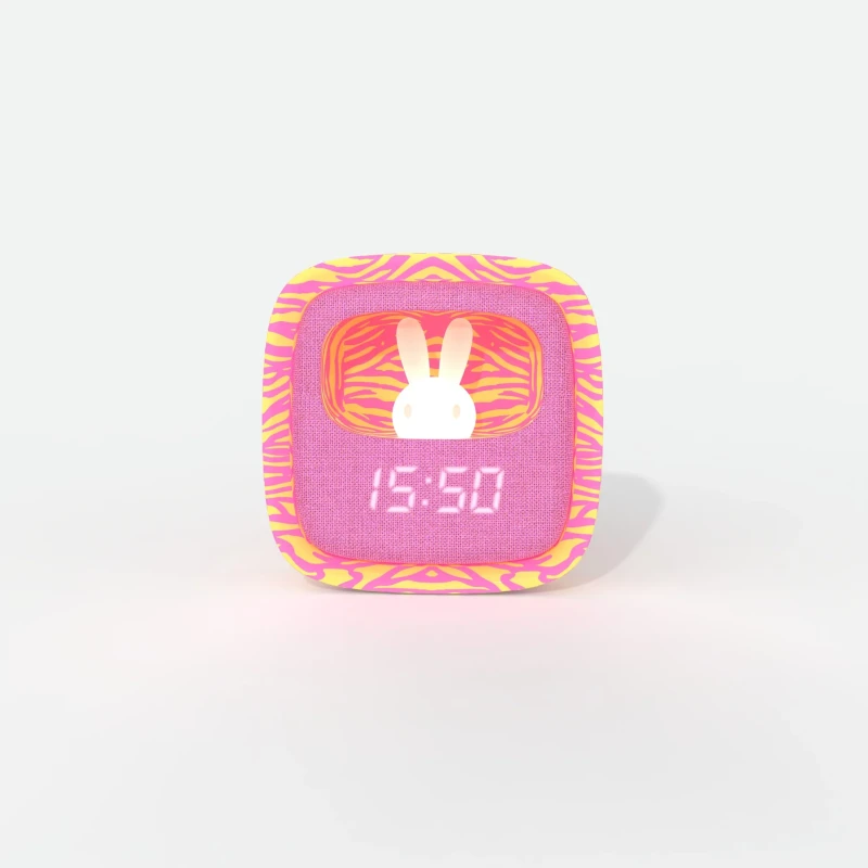 Budzik z lampką Billy MOB - różowa zebra - Mobility On Board