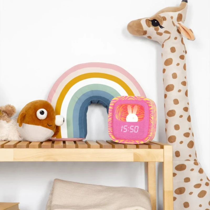 Budzik z lampką Billy MOB - różowa zebra - Mobility On Board