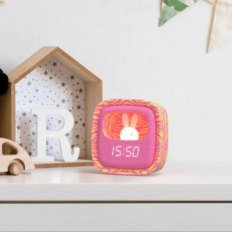 Budzik z lampką Billy MOB - różowa zebra - Mobility On Board