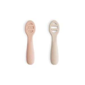 Pierwsze Łyżeczki dla Niemowląt 2-pack Blush/Shifting Sand Mushie