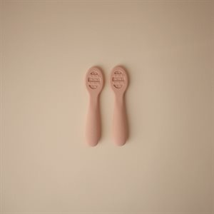 Pierwsze Łyżeczki dla Niemowląt 2-pack Blush/Shifting Sand Mushie