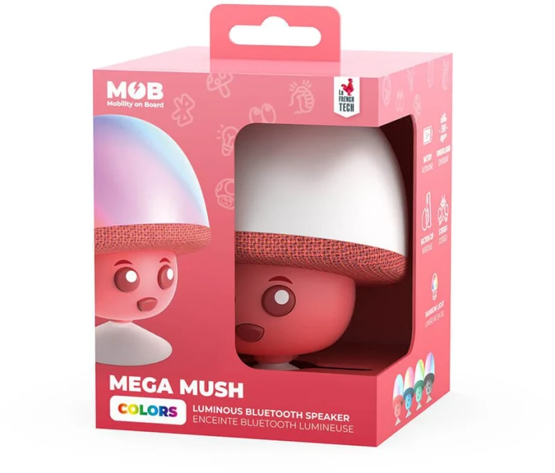 Świecący głośnik bezprzewodowy Mega Mush Czerwony Mobility On Board MOB