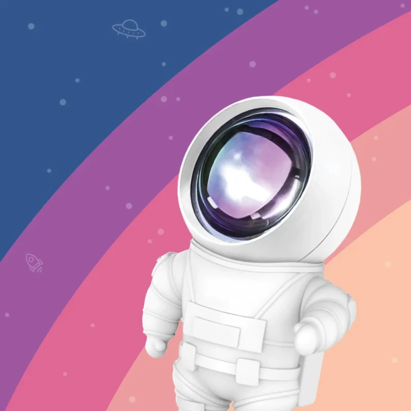 Lampka projekcyjna Astronauta Niebieska Tęcza Mobility On Board MOB