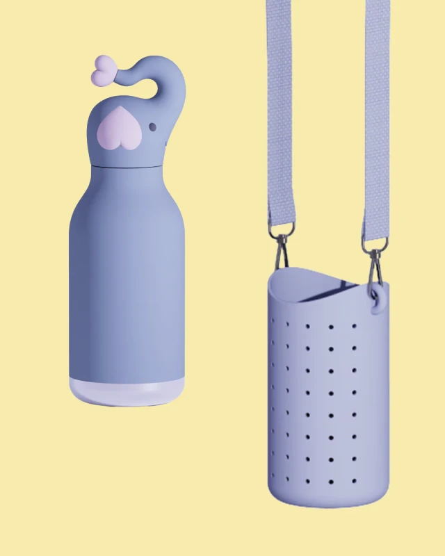 Etui na butelkę z paskiem Bestie Sling fioletowe Asobu