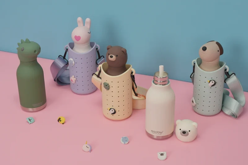 Etui na butelkę z paskiem Bestie Sling szare Asobu