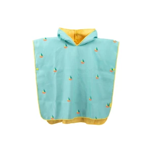 Dwustronne poncho kąpielowe dla dzieci Banana Blue Quut