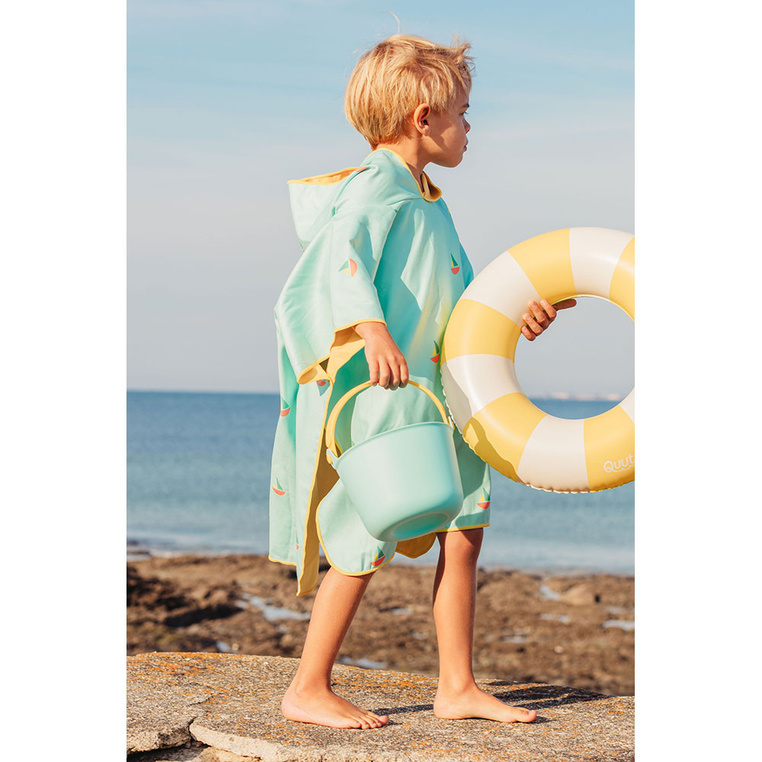 Dwustronne poncho kąpielowe dla dzieci Banana Blue Quut