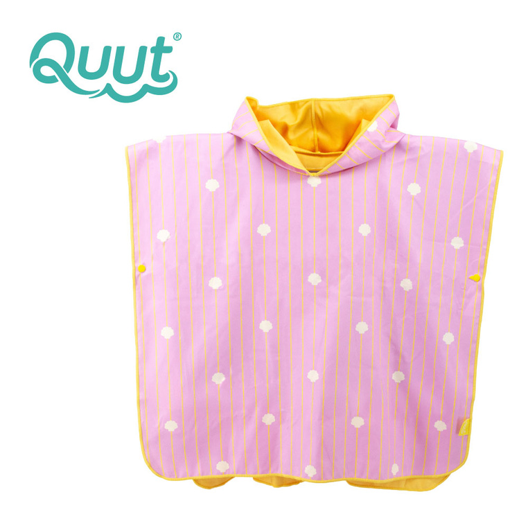 Dwustronne poncho kąpielowe dla dzieci Banana Pink Quut