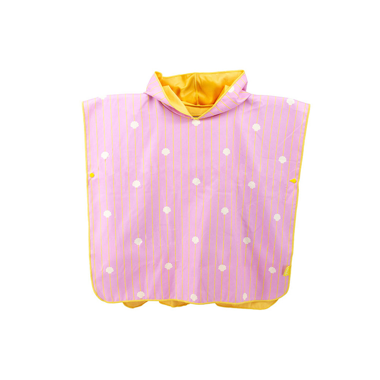 Dwustronne poncho kąpielowe dla dzieci Banana Pink Quut
