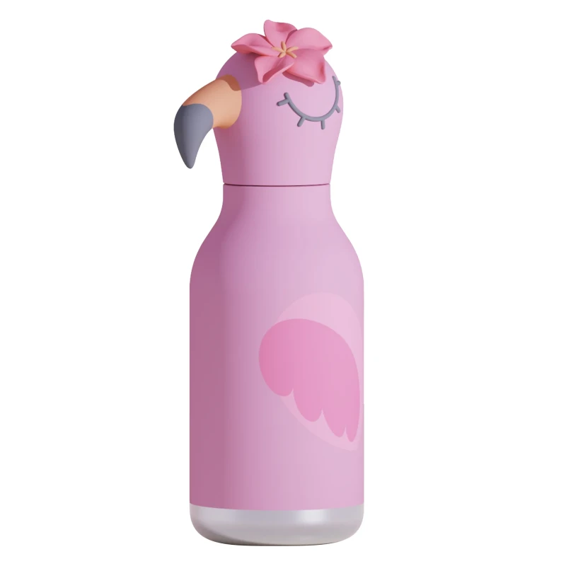 Butelka termiczna ze słomką Bestie Flaming 460 ml Asobu
