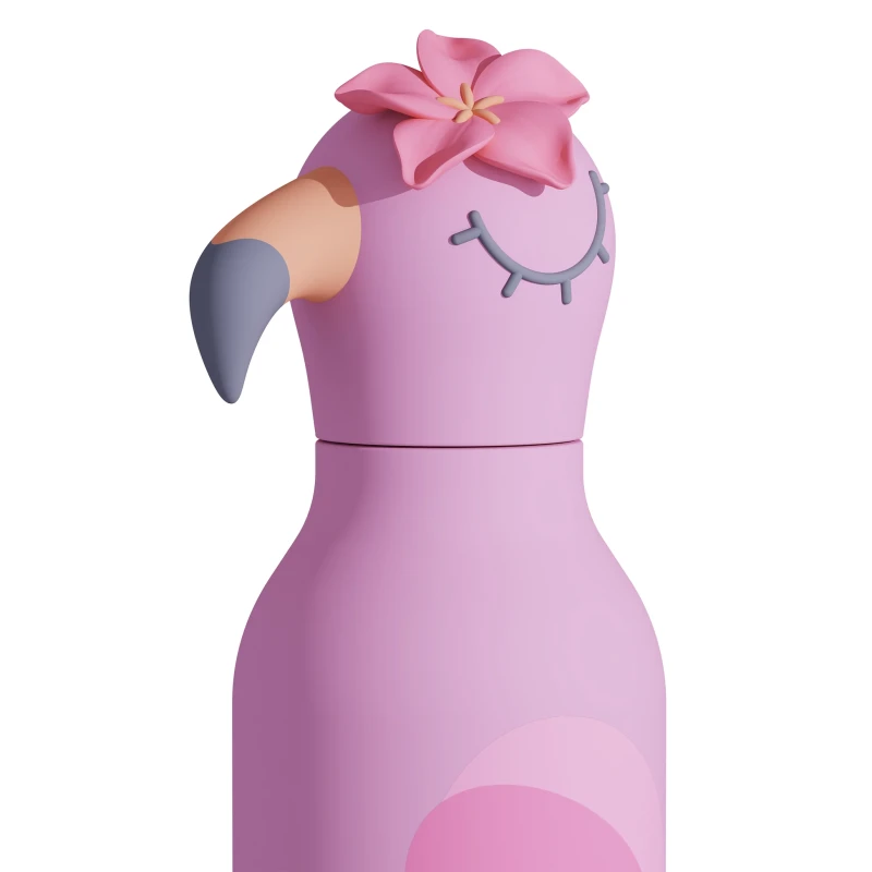 Butelka termiczna ze słomką Bestie Flaming 460 ml Asobu