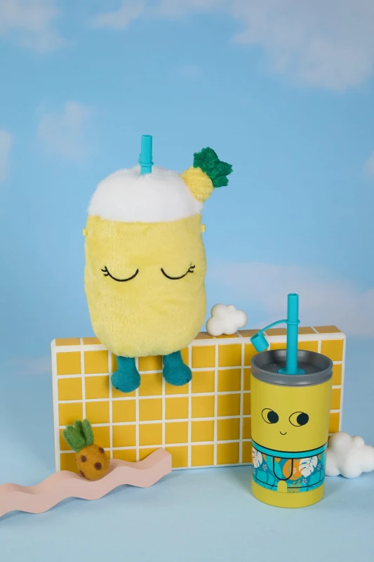 Butelka termiczna w pluszowym etui Fuzzie Pip Ananas 360 ml Asobu