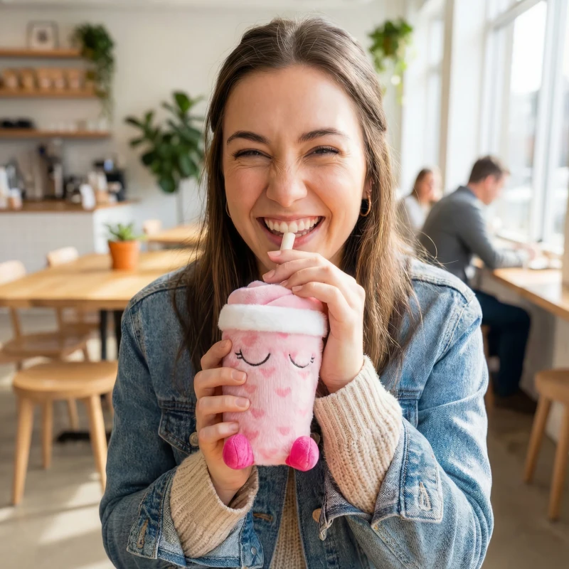 Butelka termiczna w pluszowym etui Fuzzie Lulu Shake 360 ml Asobu