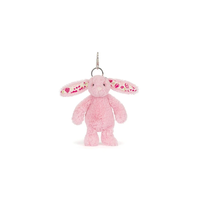 Breloczek Króliczek Różowy z Kwiecistymi Uszami 18 cm Jellycat