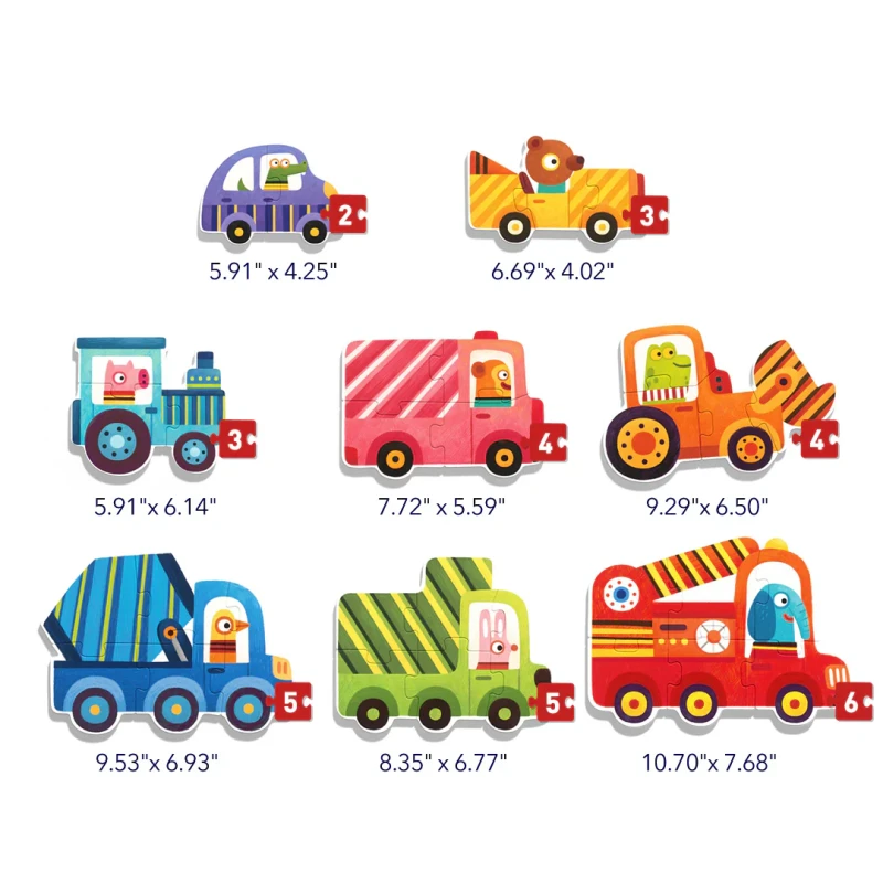 Puzzle dziecięce Level Up! 1 Pojazdy mideer