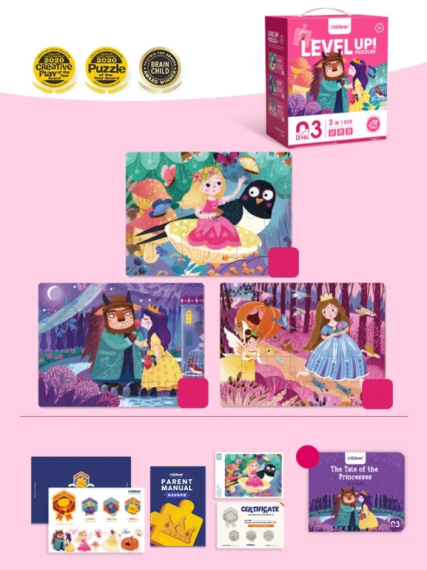 Puzzle dziecięce Level Up! 3 Przygody Księżniczek mideer