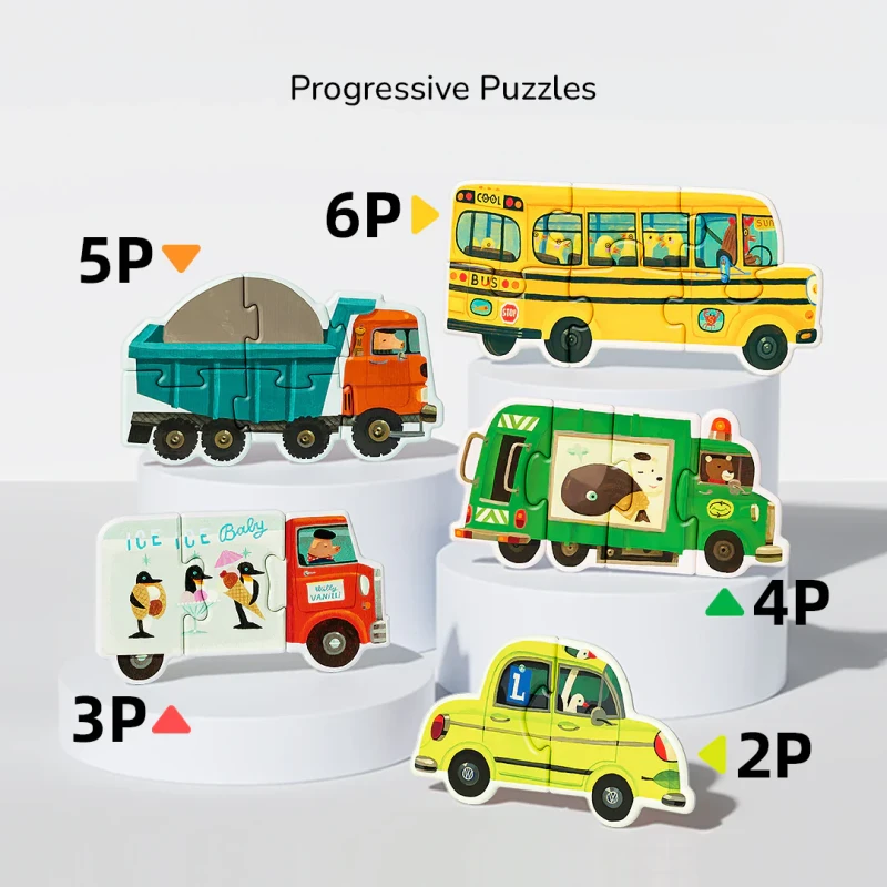 Moje pierwsze puzzle 6w1 Transport mideer