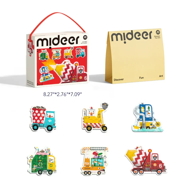 Moje pierwsze puzzle 6w1 Pojazdy na budowie mideer