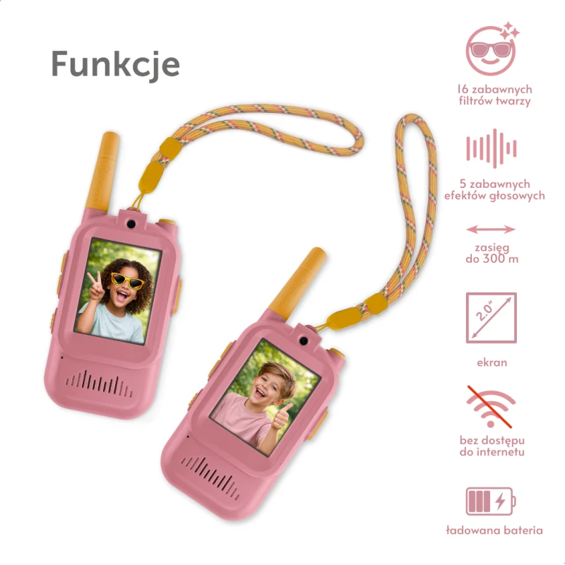Video Walkie Talkie dla Dzieci Pink Zazu Fun