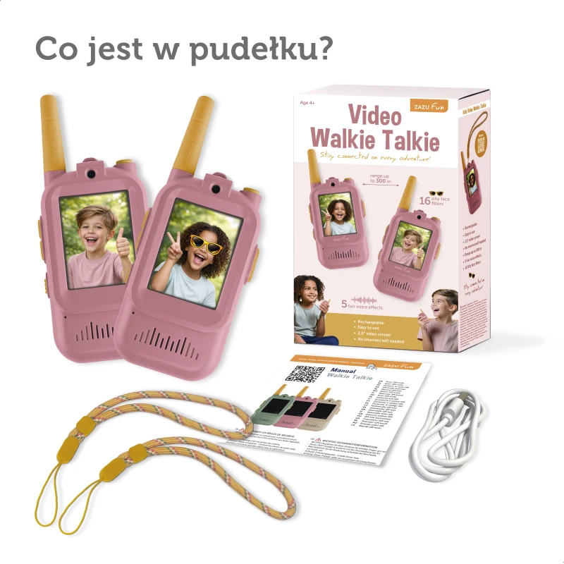 Video Walkie Talkie dla Dzieci Pink Zazu Fun