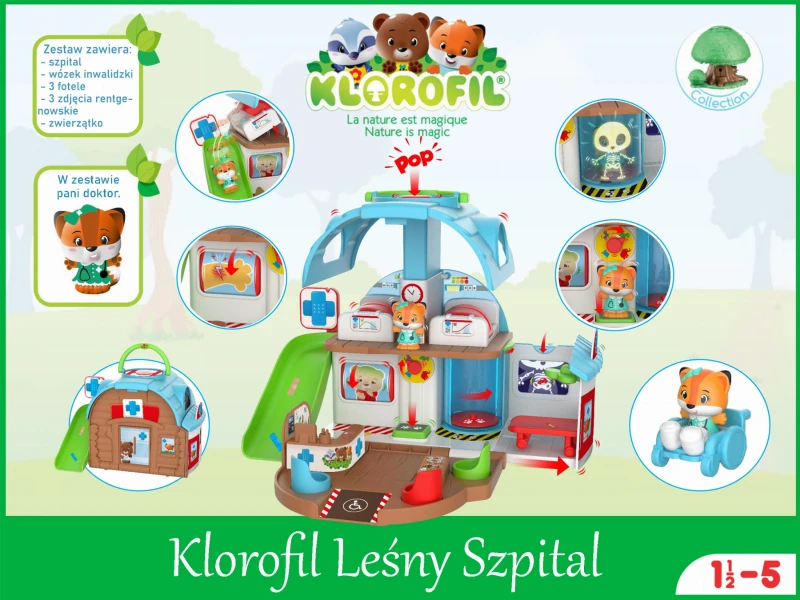Leśny Szpital zwierzątka + akcesoria Klorofil