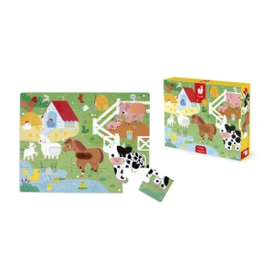 Puzzle sensoryczne dotykowe Farma 20 el. 2+ Janod
