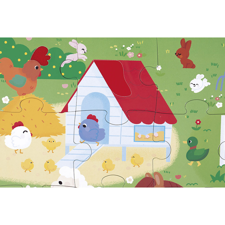 Puzzle sensoryczne dotykowe Farma 20 el. 2+ Janod