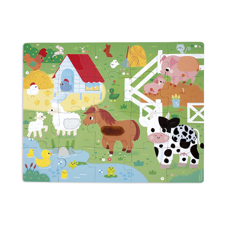 Puzzle sensoryczne dotykowe Farma 20 el. 2+ Janod